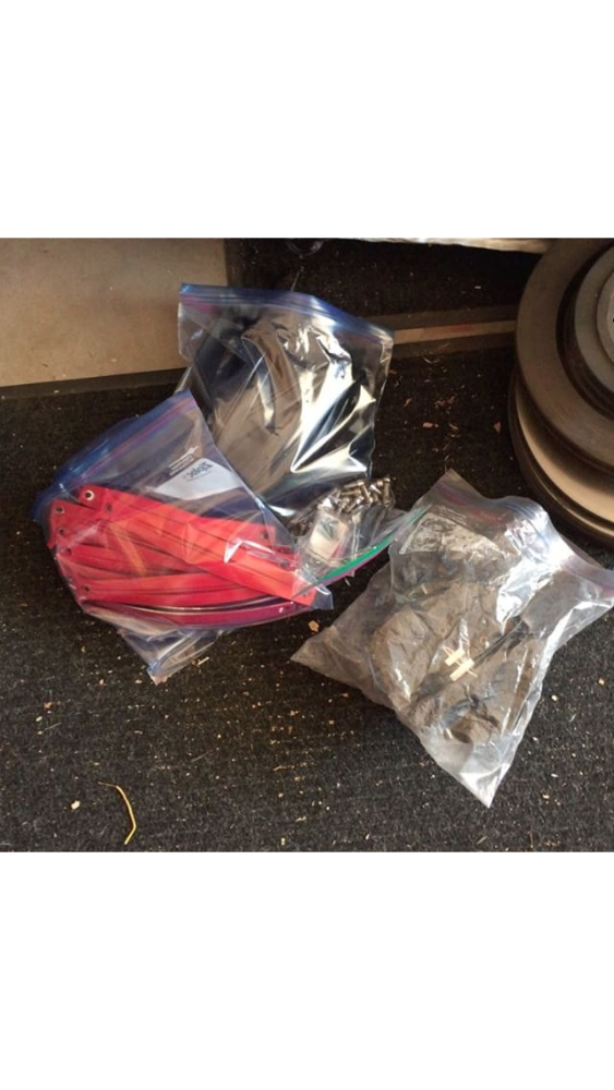 Red & Black Accent Pieces + Allen Wrench Screws & Center Caps for Wheels