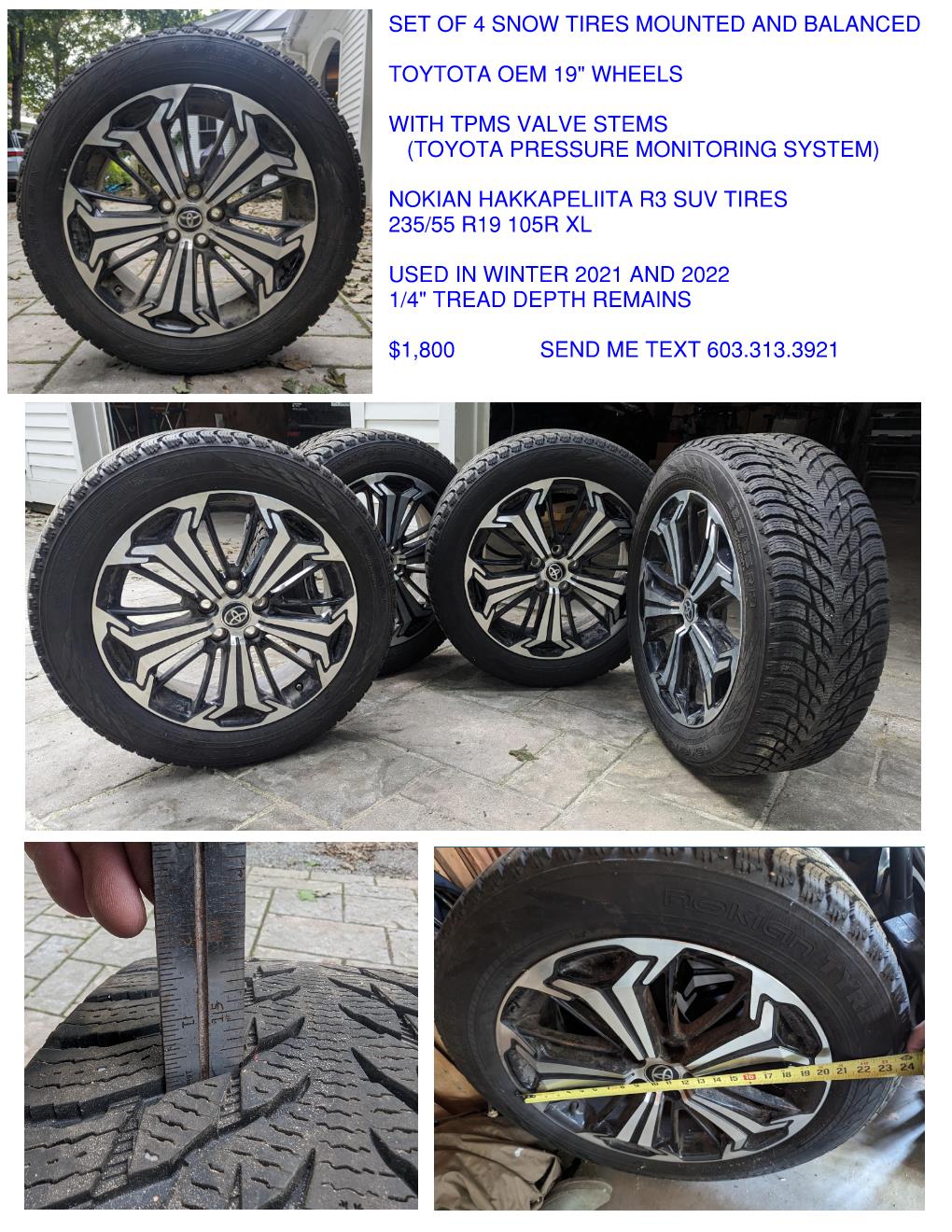 SNOW TIRES MOUNTED AND BALANCED