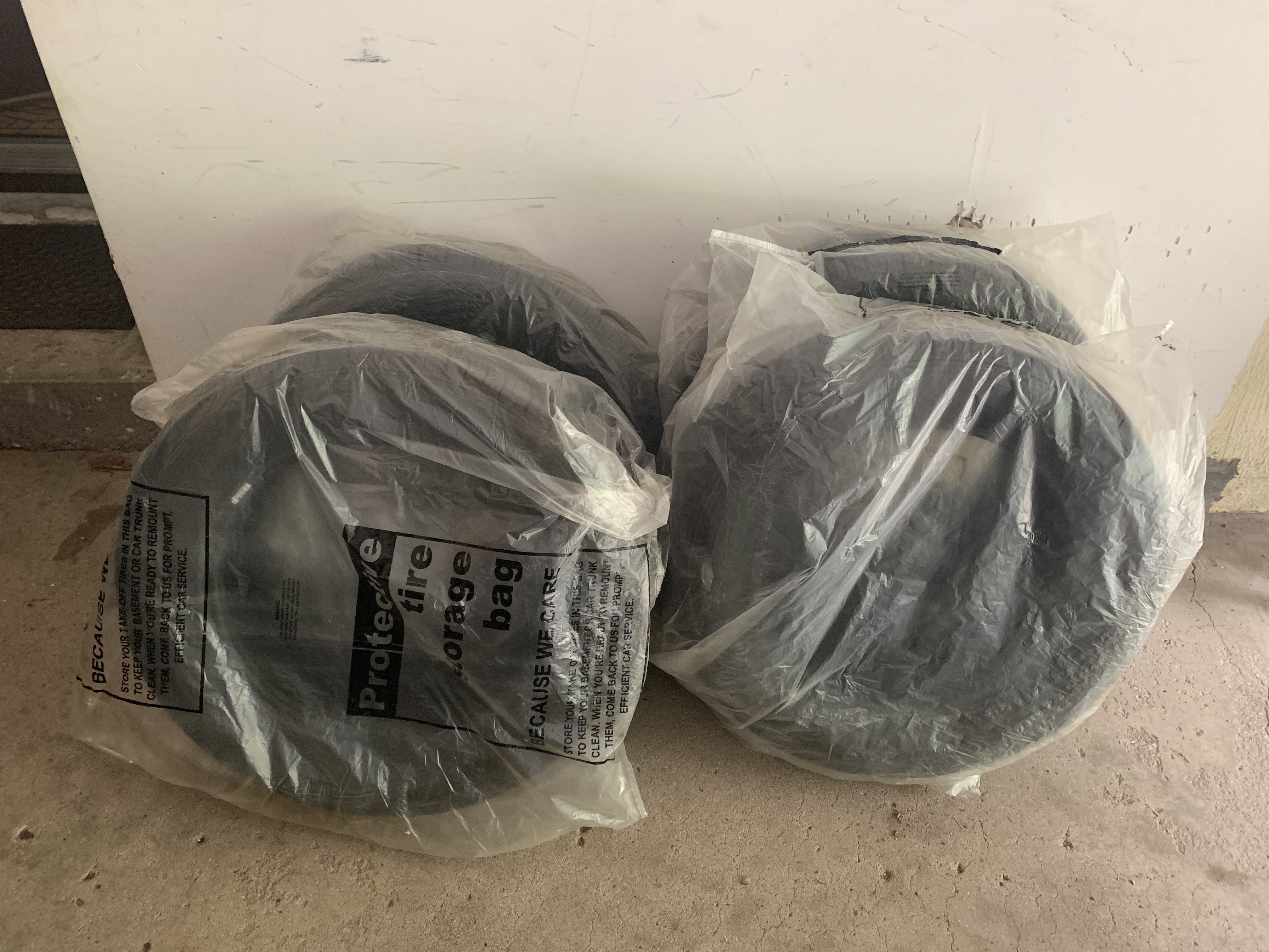 Covered with Protective Plastic Bags