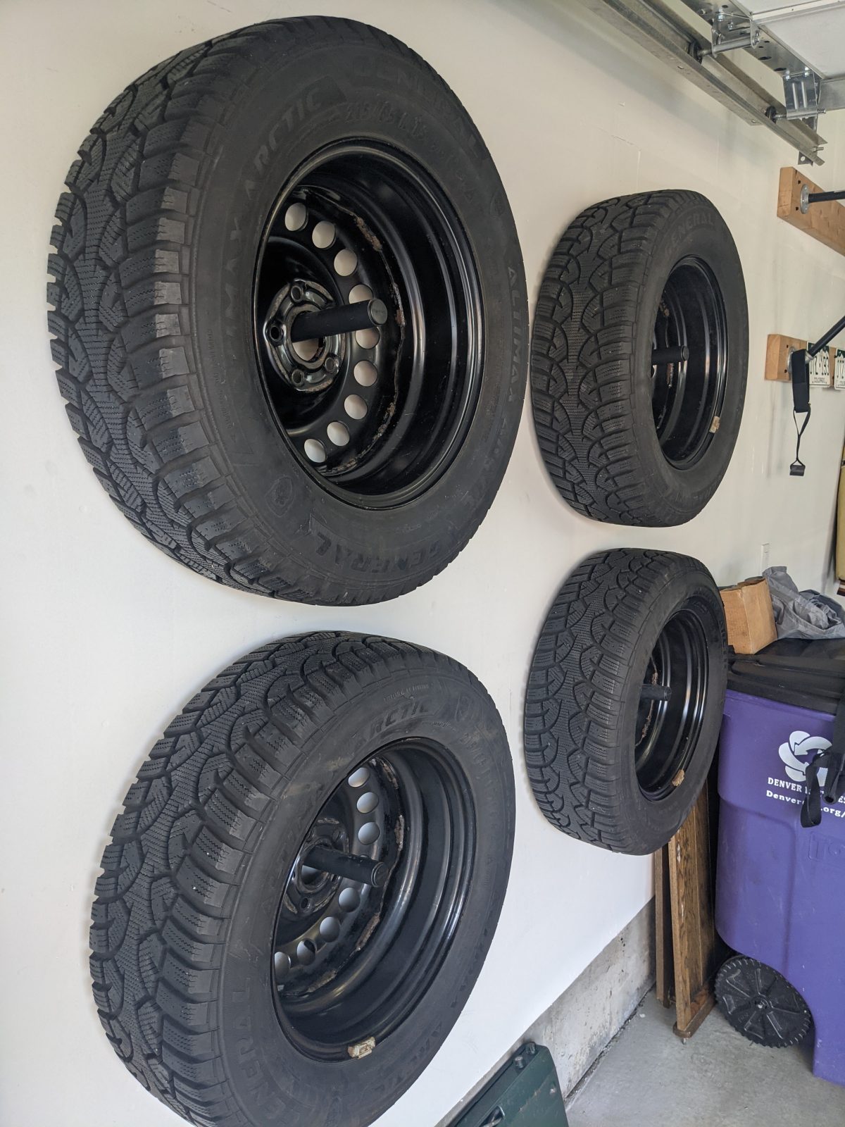 General Altimax Arctic 215/65 R15 w/ Steelies (mounted & balanced)