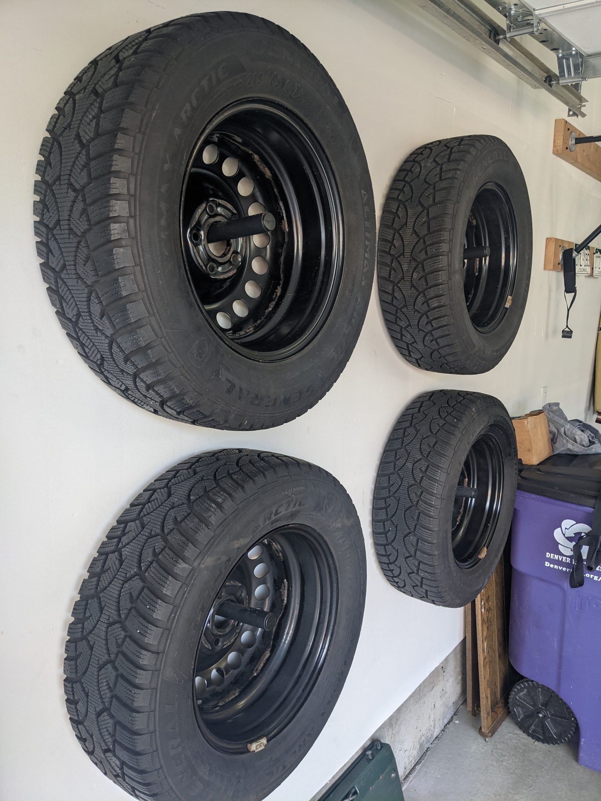 General Altimax Arctic 215/65 R15 w/ Steelies (mounted & balanced)
